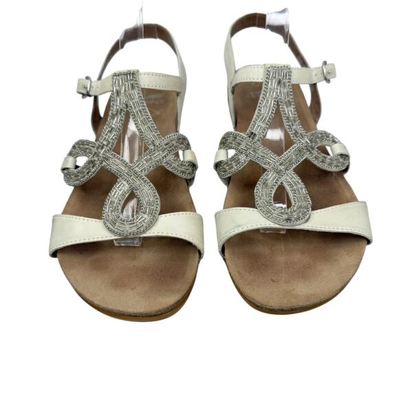 DANSKO Reeta Sandal Bead Embellished Ivory Milled Nubuck Leather Sz EU(40) US 10 - Picture 1 of 16